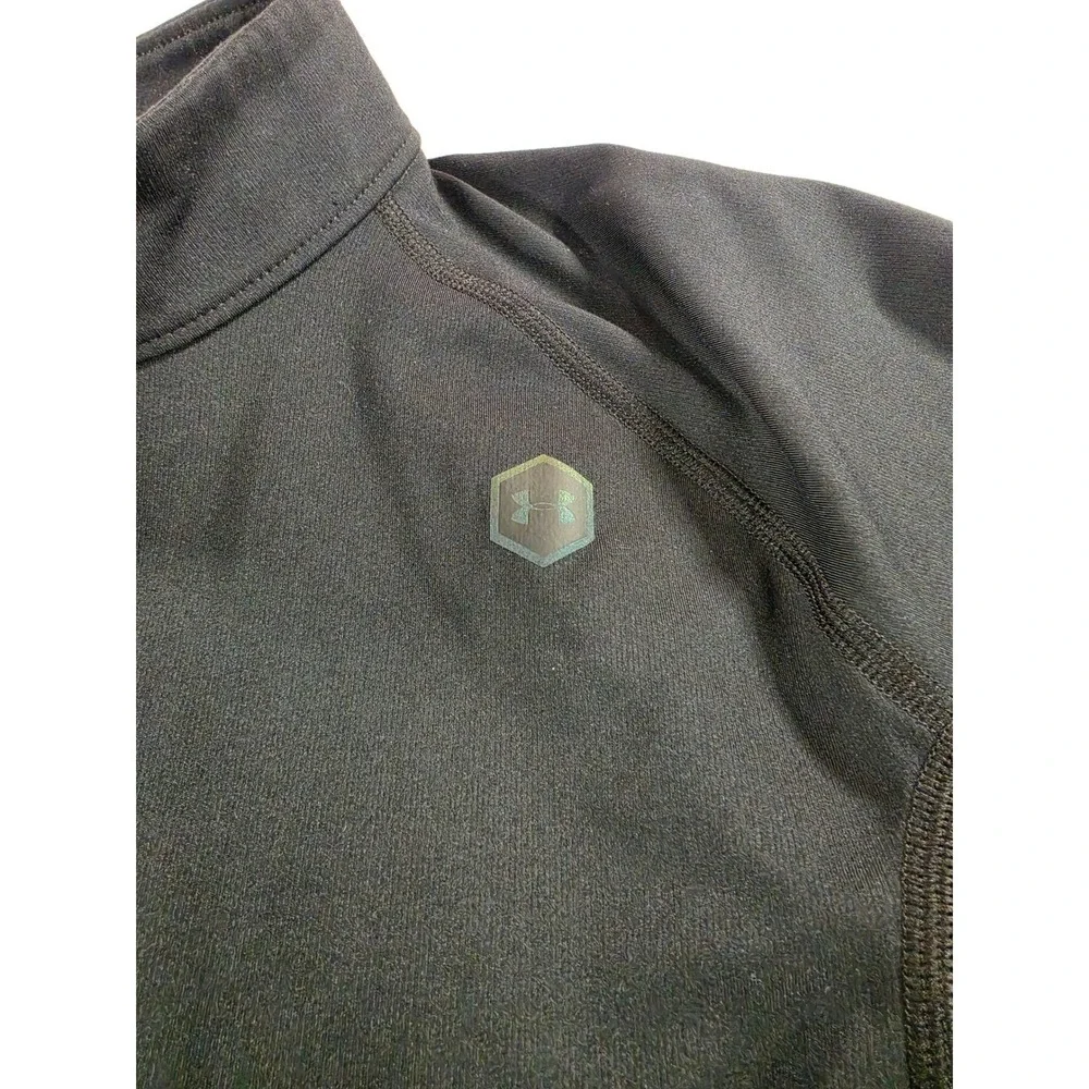 Under Armour Rush ColdGear Mens Large Black 1/2 Zip Pullover Celliant 1355170